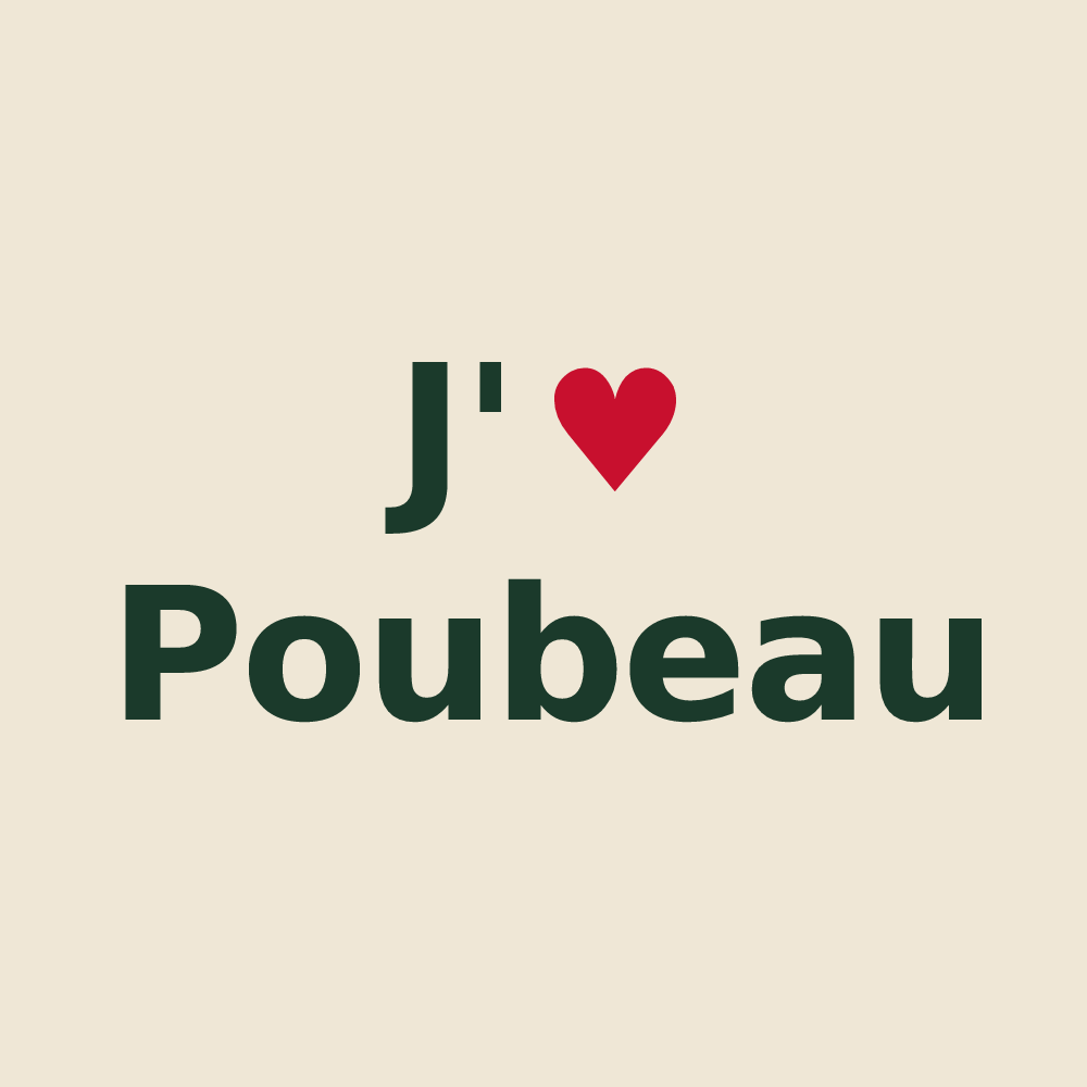 Tote bag personnalisé Poubeau — design J'aime Poubeau