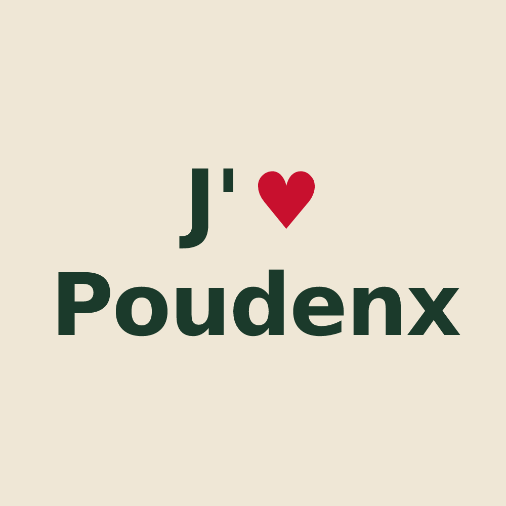 Tote bag personnalisé Poudenx — design J'aime Poudenx
