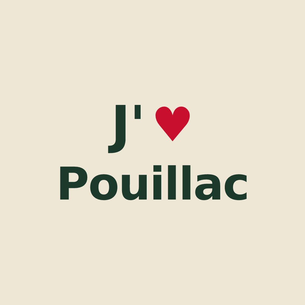 Tote bag personnalisé Pouillac — design J'aime Pouillac