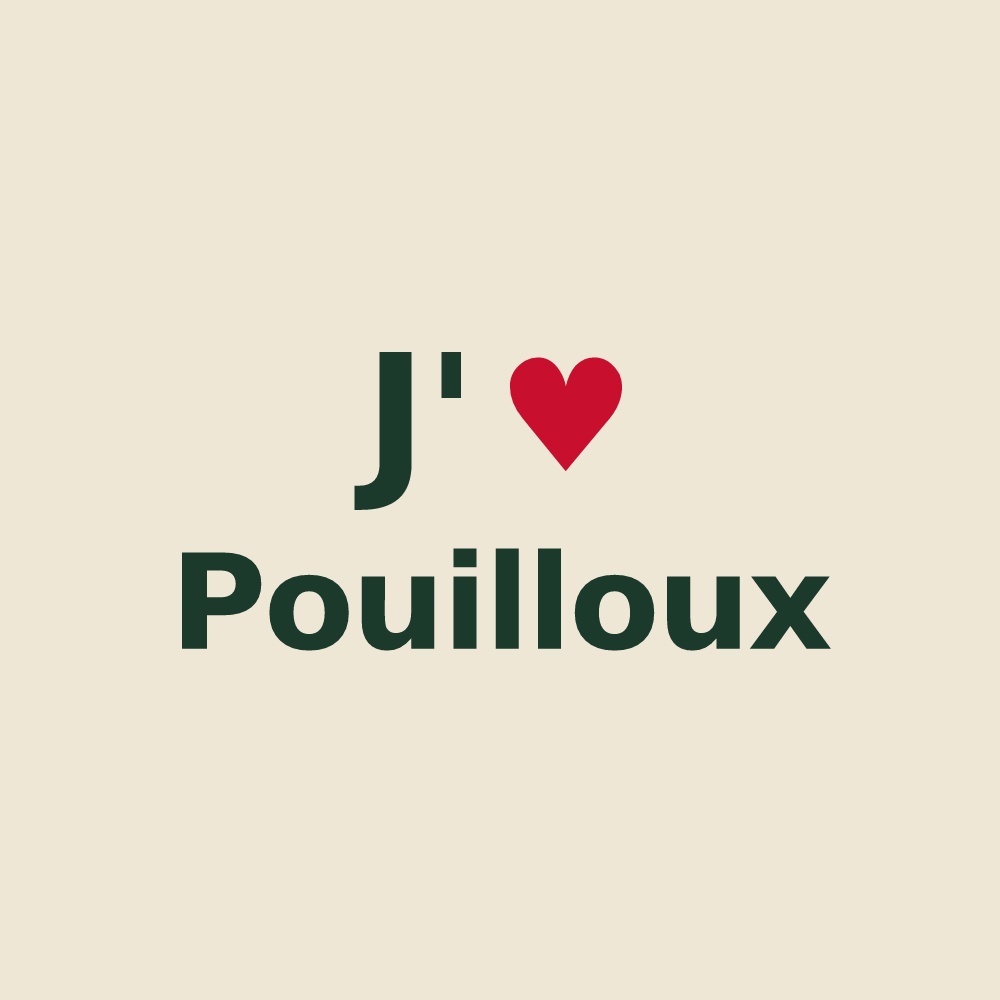 Tote bag personnalisé Pouilloux — design J'aime Pouilloux