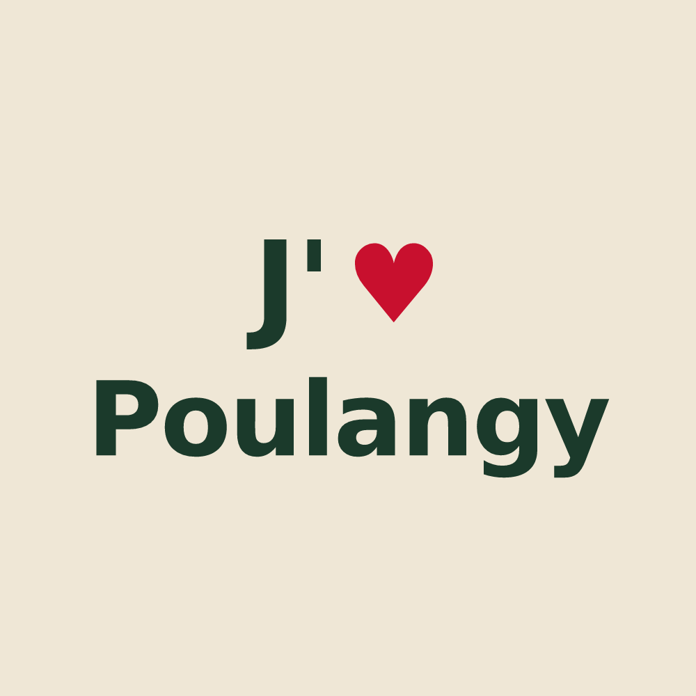 Tote bag personnalisé Poulangy — design J'aime Poulangy