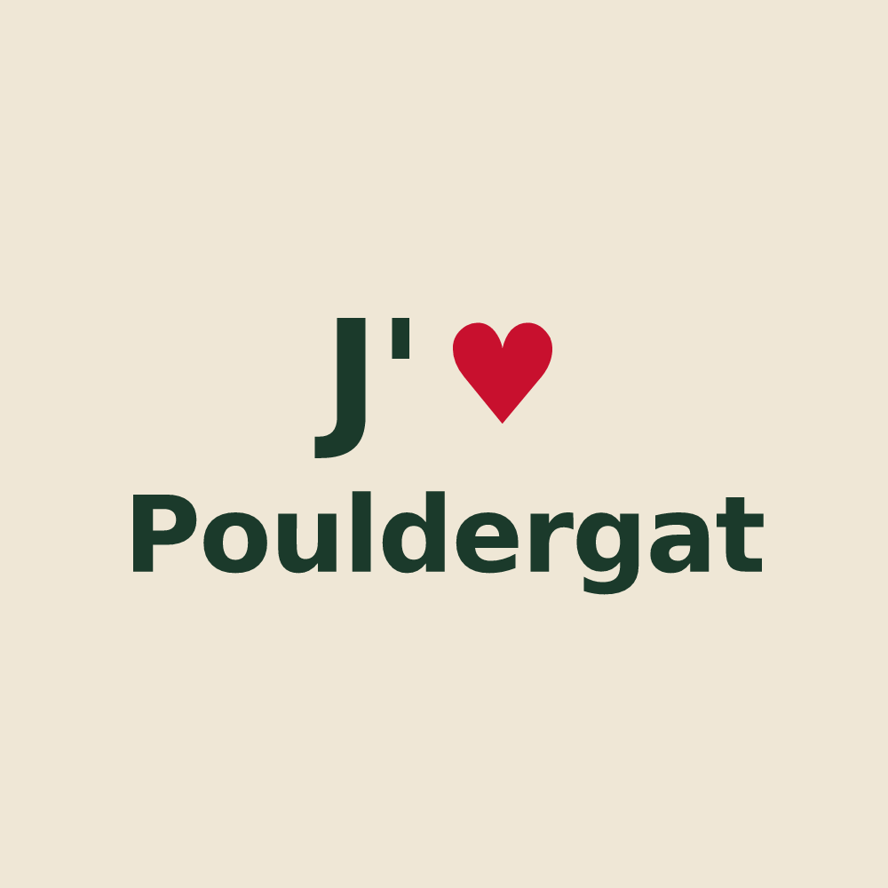 Tote bag personnalisé Pouldergat — design J'aime Pouldergat