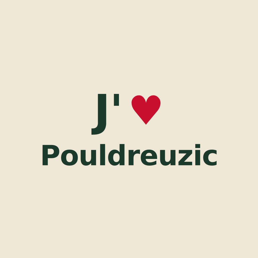 Tote bag personnalisé Pouldreuzic — design J'aime Pouldreuzic