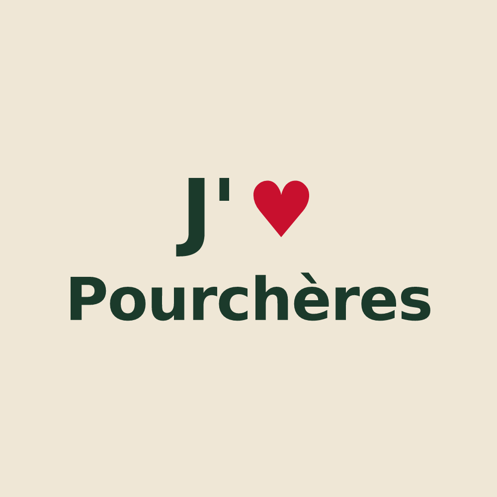 Tote bag personnalisé Pourchères — design J'aime Pourchères