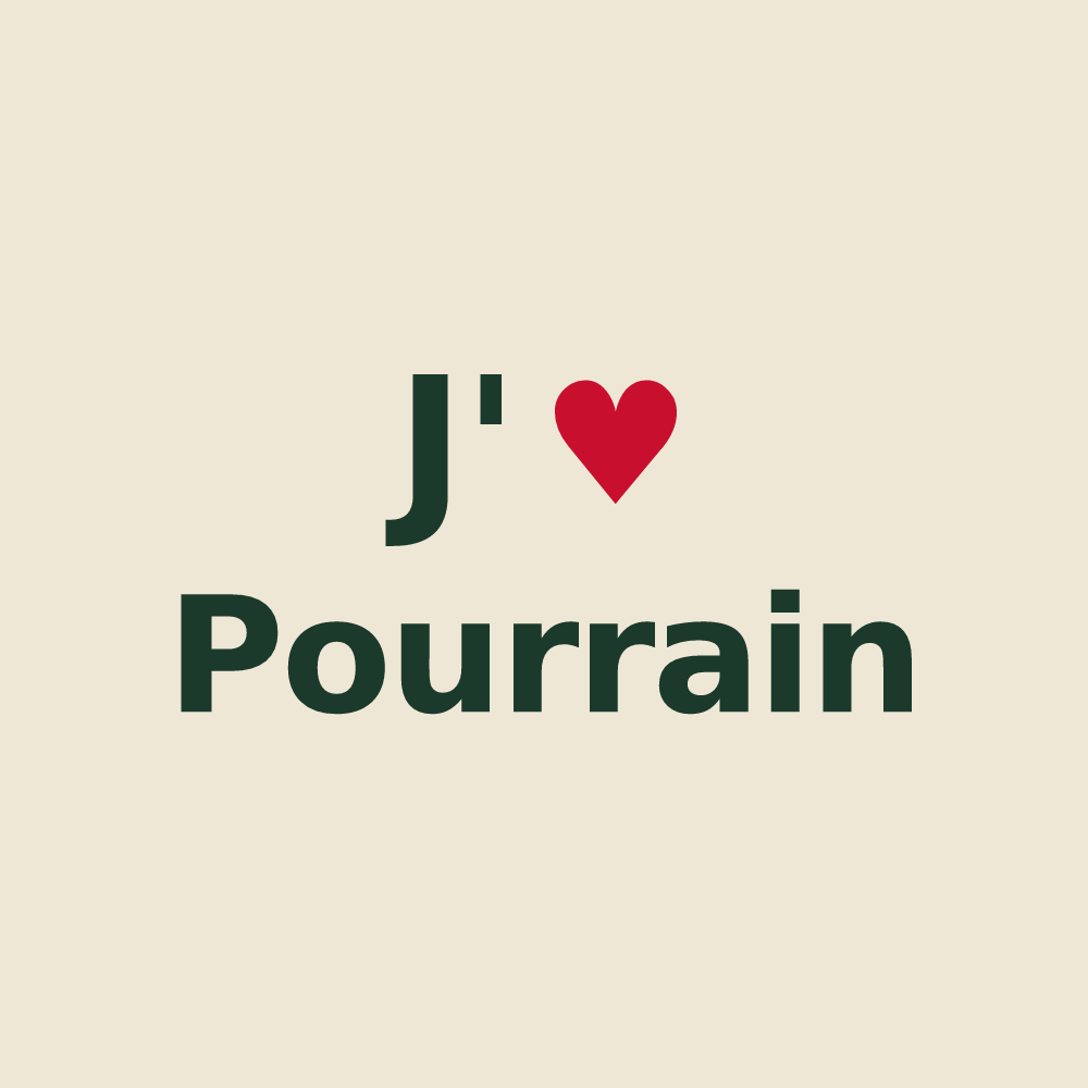 Tote bag personnalisé Pourrain — design J'aime Pourrain