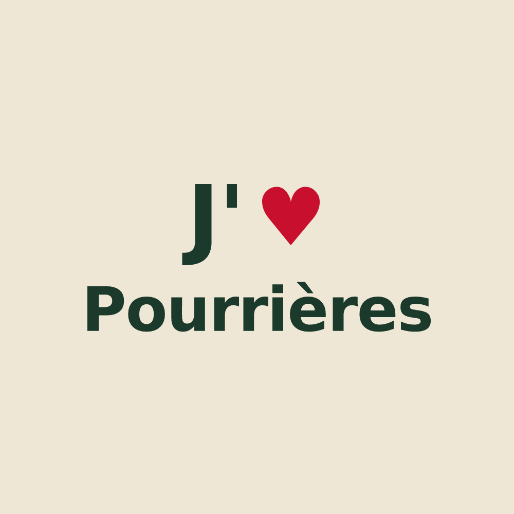 Tote bag personnalisé Pourrières — design « J'aime Pourrières » imprimé sur le tote bag