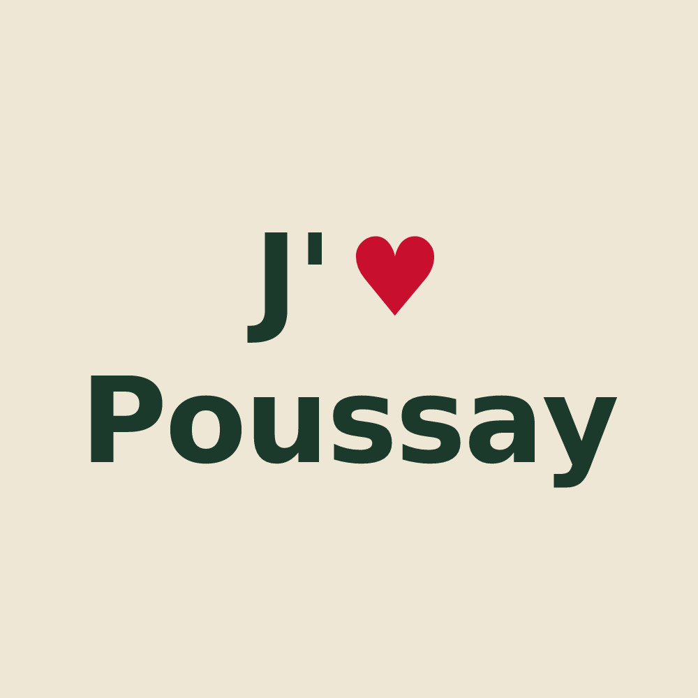 Tote bag personnalisé Poussay — design J'aime Poussay