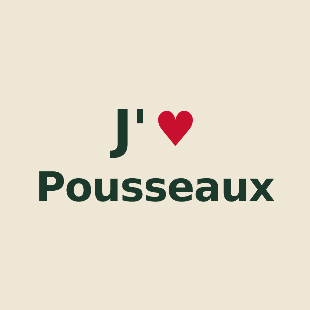 Tote bag personnalisé Pousseaux — design J'aime Pousseaux