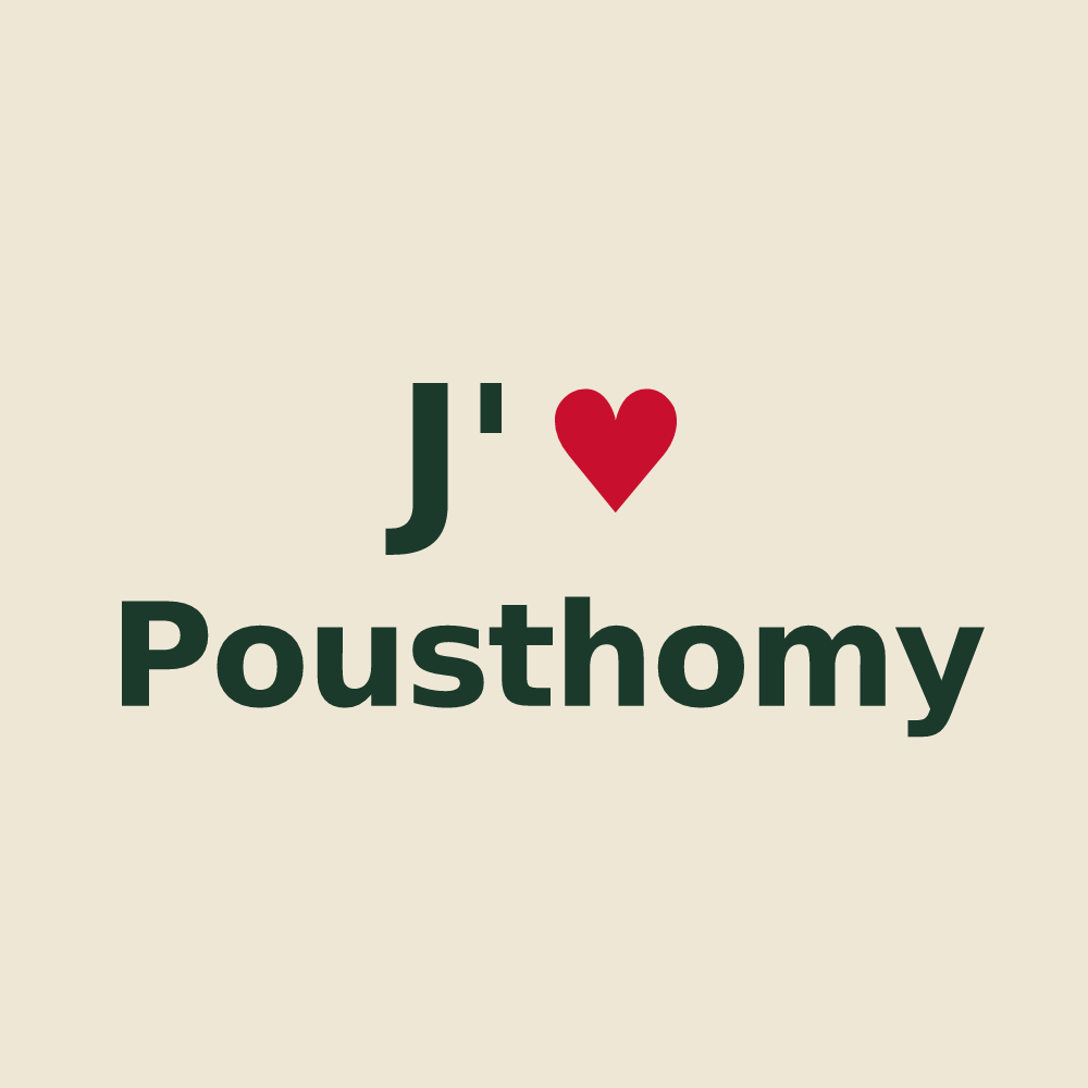 Tote bag personnalisé Pousthomy — design J'aime Pousthomy