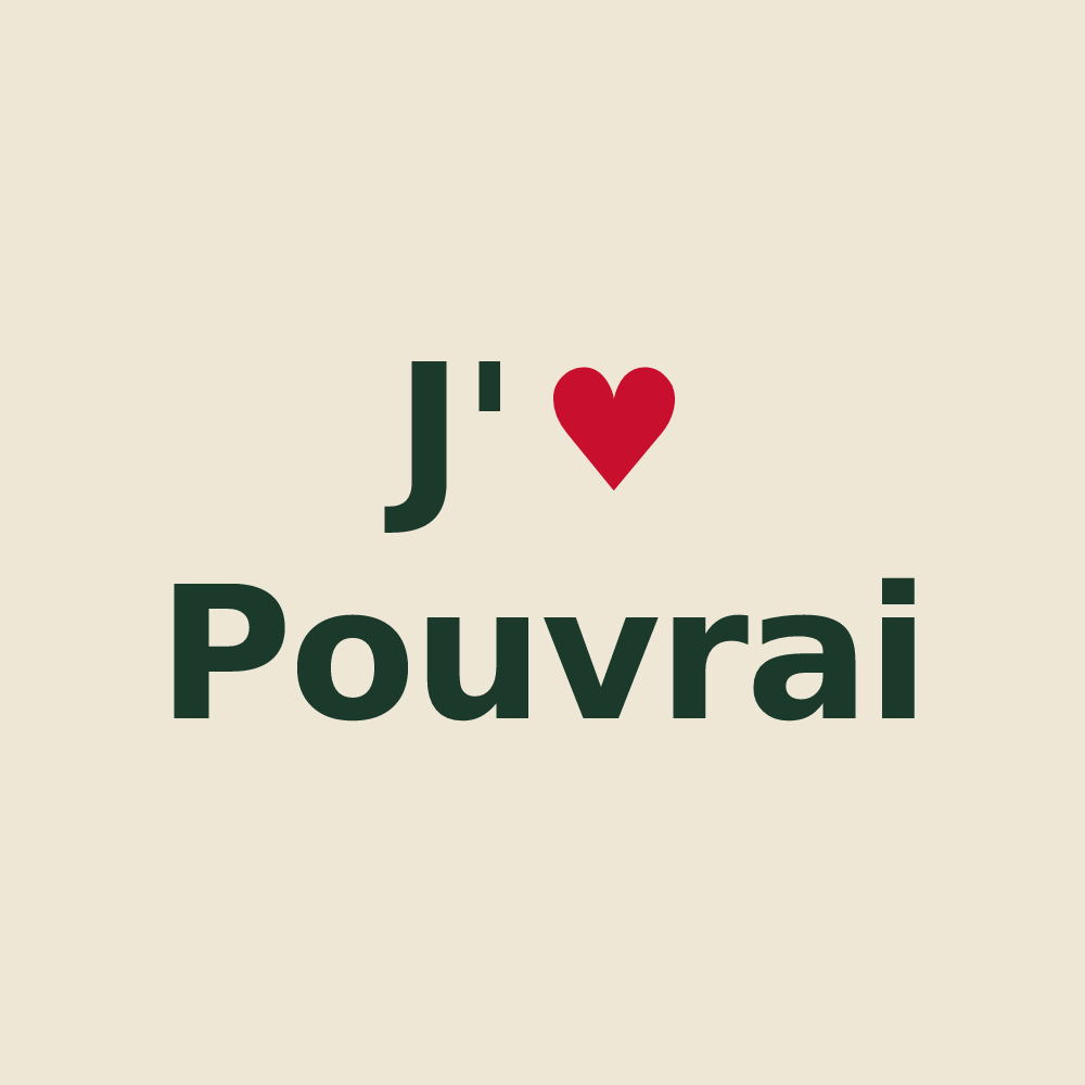 Tote bag personnalisé Pouvrai — design J'aime Pouvrai