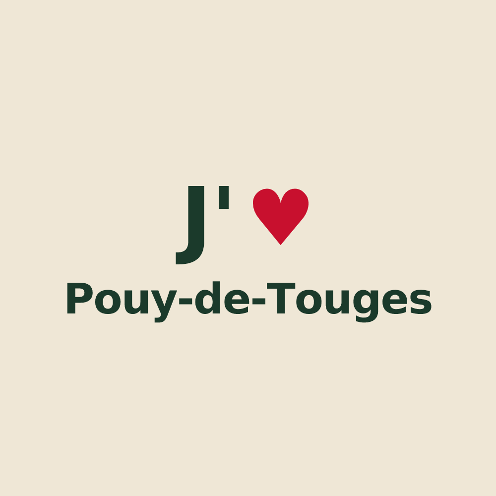 Tote bag personnalisé Pouy-de-Touges — design J'aime Pouy-de-Touges