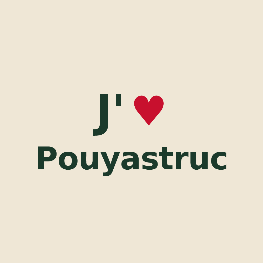 Tote bag personnalisé Pouyastruc — design J'aime Pouyastruc