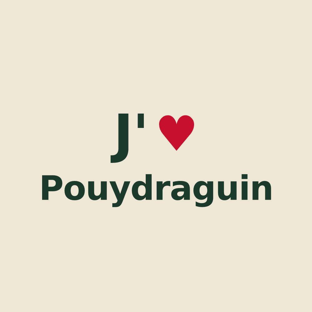 Tote bag personnalisé Pouydraguin — design J'aime Pouydraguin