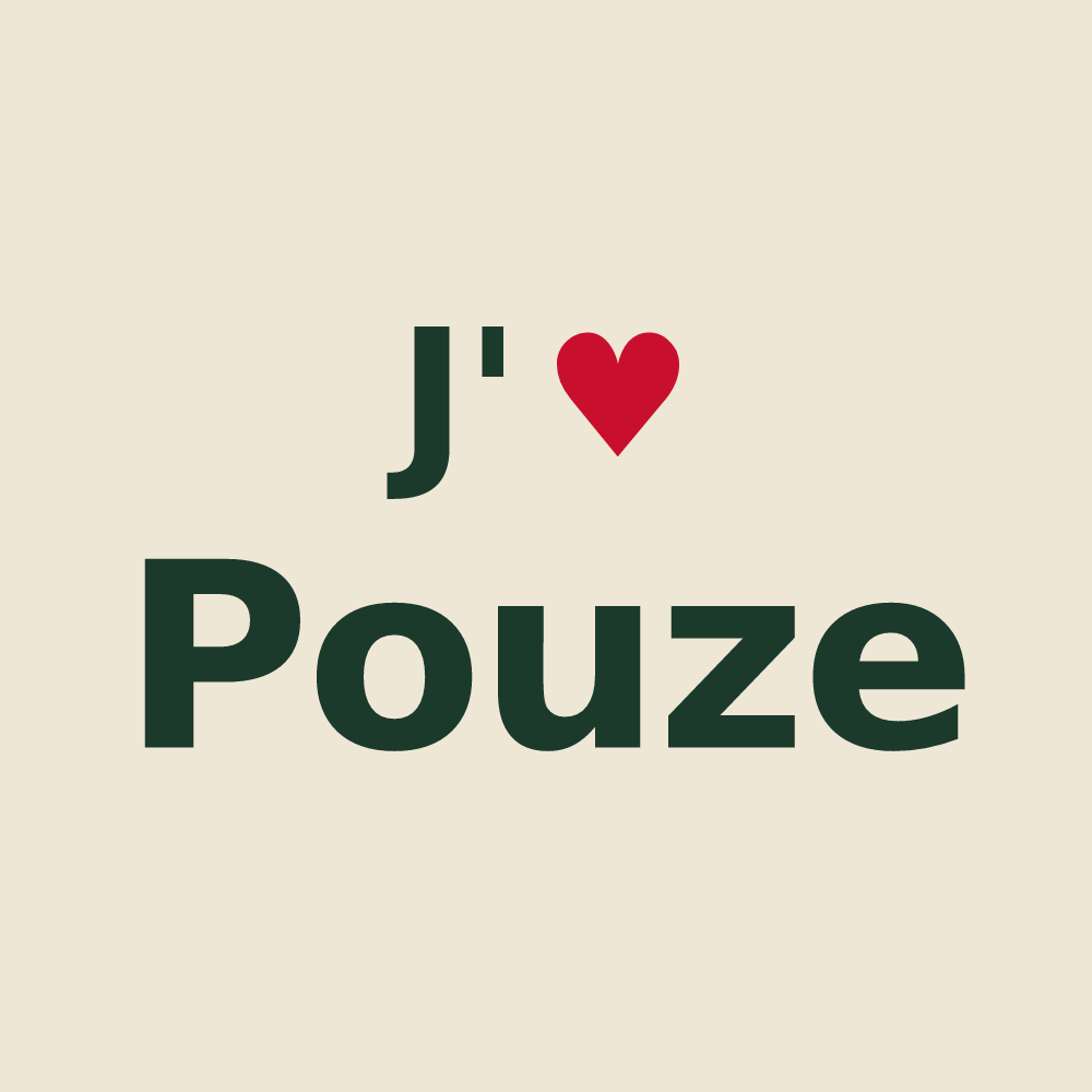 Tote bag personnalisé Pouze — design J'aime Pouze