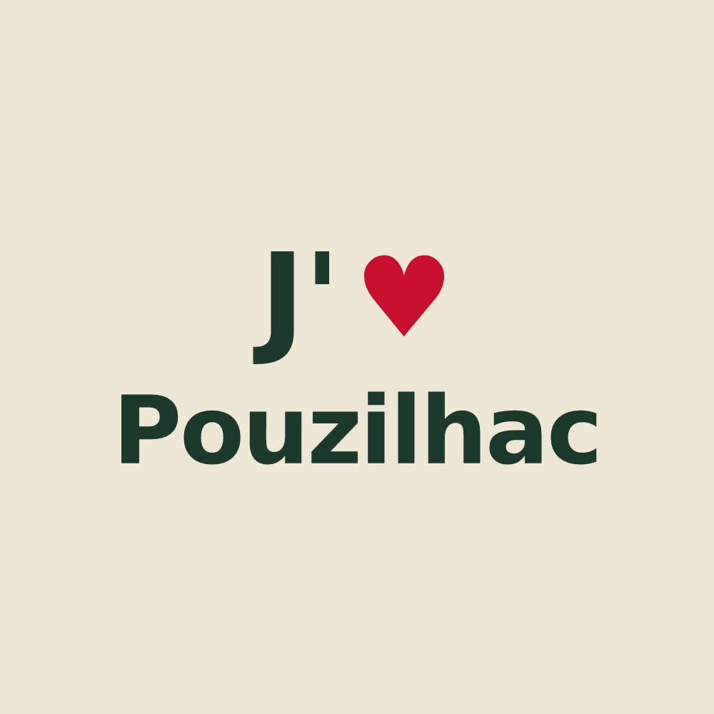 Tote bag personnalisé Pouzilhac — design J'aime Pouzilhac