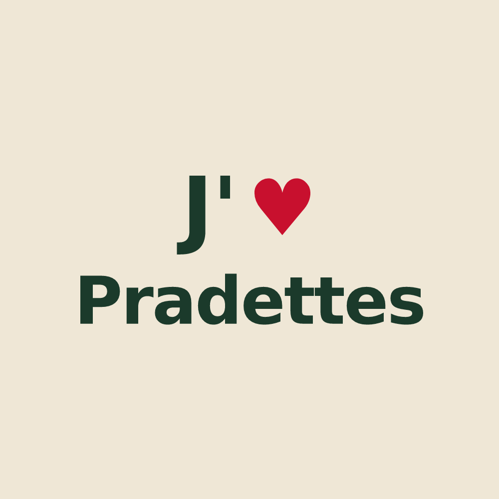 Tote bag personnalisé Pradettes — design J'aime Pradettes