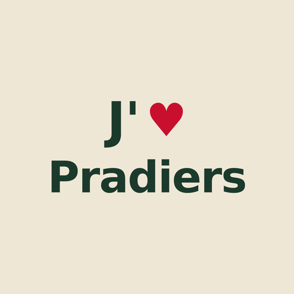 Tote bag personnalisé Pradiers — design J'aime Pradiers