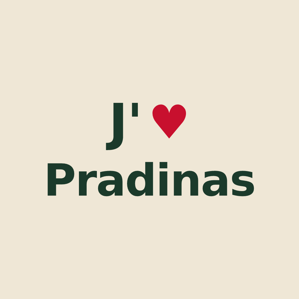 Tote bag personnalisé Pradinas — design J'aime Pradinas