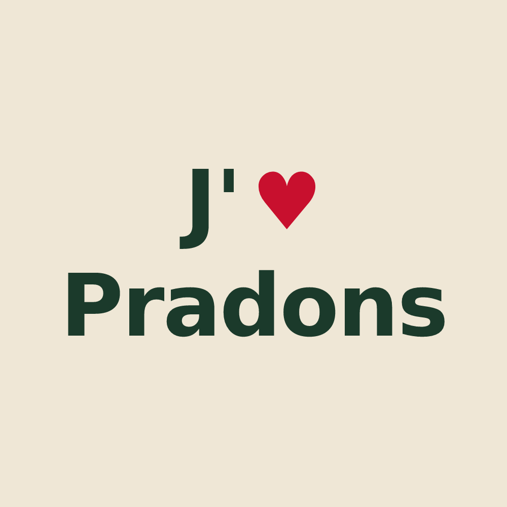 Tote bag personnalisé Pradons — design J'aime Pradons