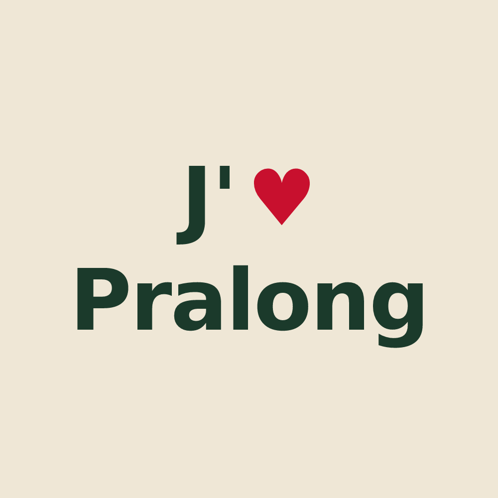 Tote bag personnalisé Pralong — design J'aime Pralong