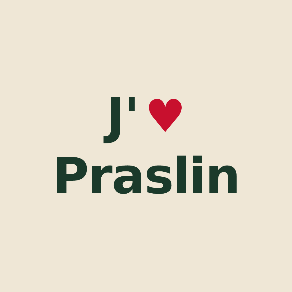 Tote bag personnalisé Praslin — design J'aime Praslin