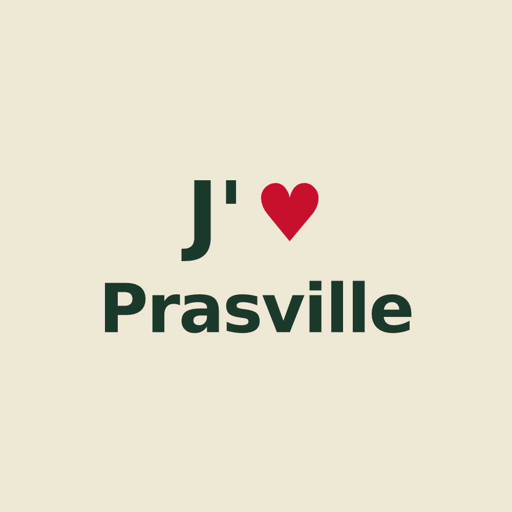Tote bag personnalisé Prasville — design J'aime Prasville