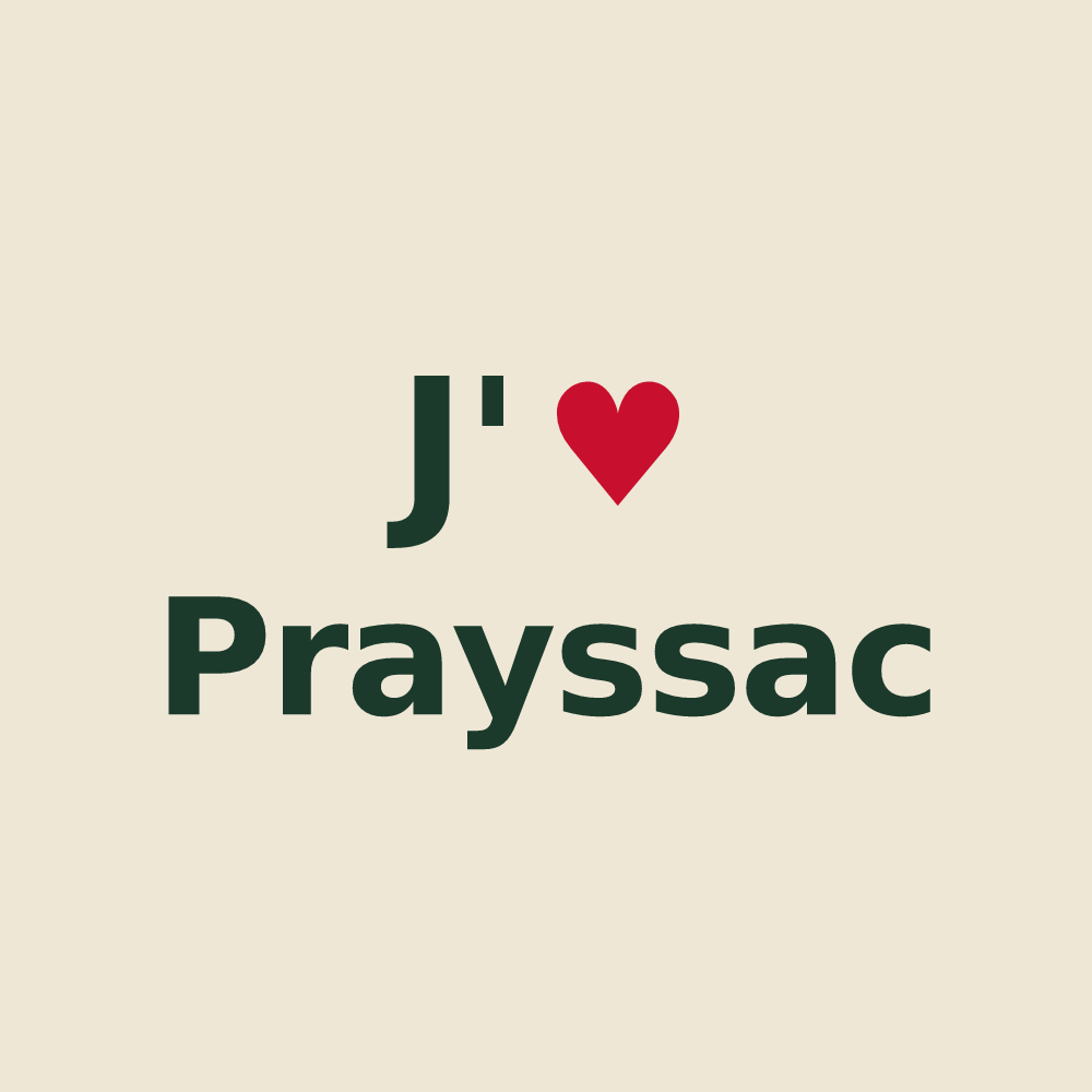 Tote bag personnalisé Prayssac — design J'aime Prayssac