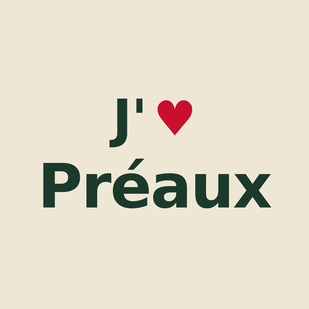 Tote bag personnalisé Préaux — design J'aime Préaux