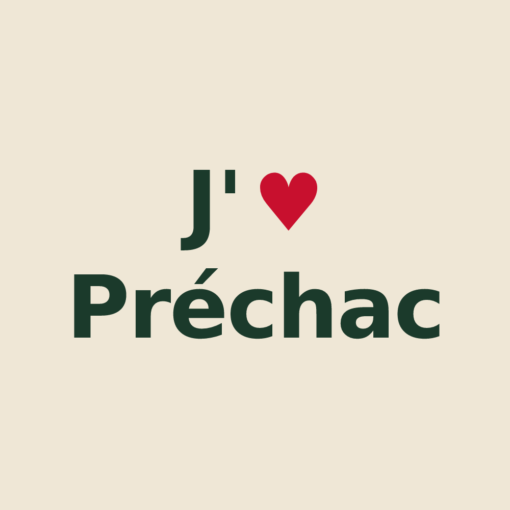 Tote bag personnalisé Préchac — design J'aime Préchac