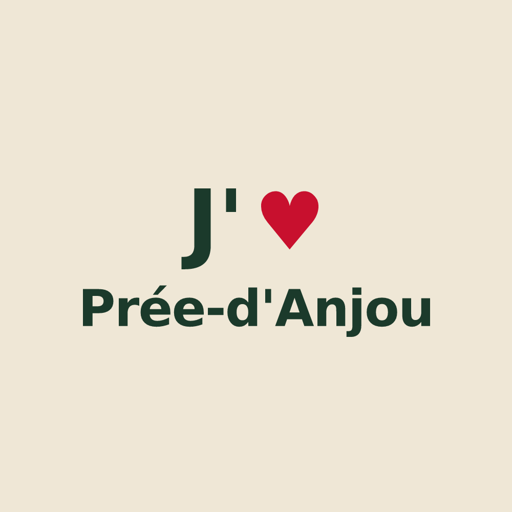 Tote bag personnalisé Prée-d'Anjou — design J'aime Prée-d'Anjou