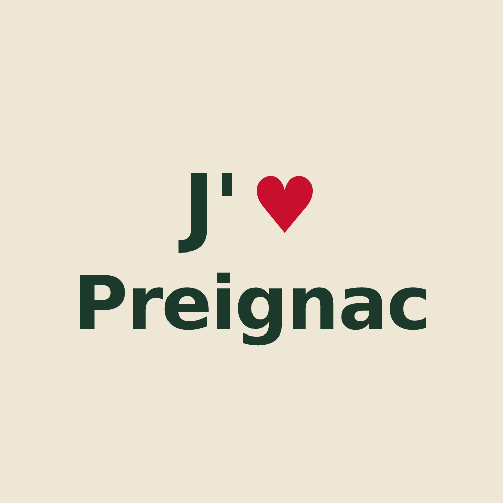 Tote bag personnalisé Preignac — design J'aime Preignac