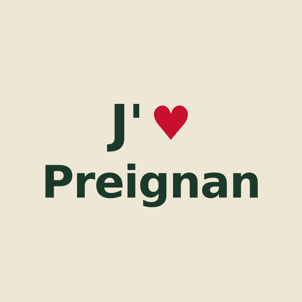 Tote bag personnalisé Preignan — design « J'aime Preignan » imprimé sur le tote bag