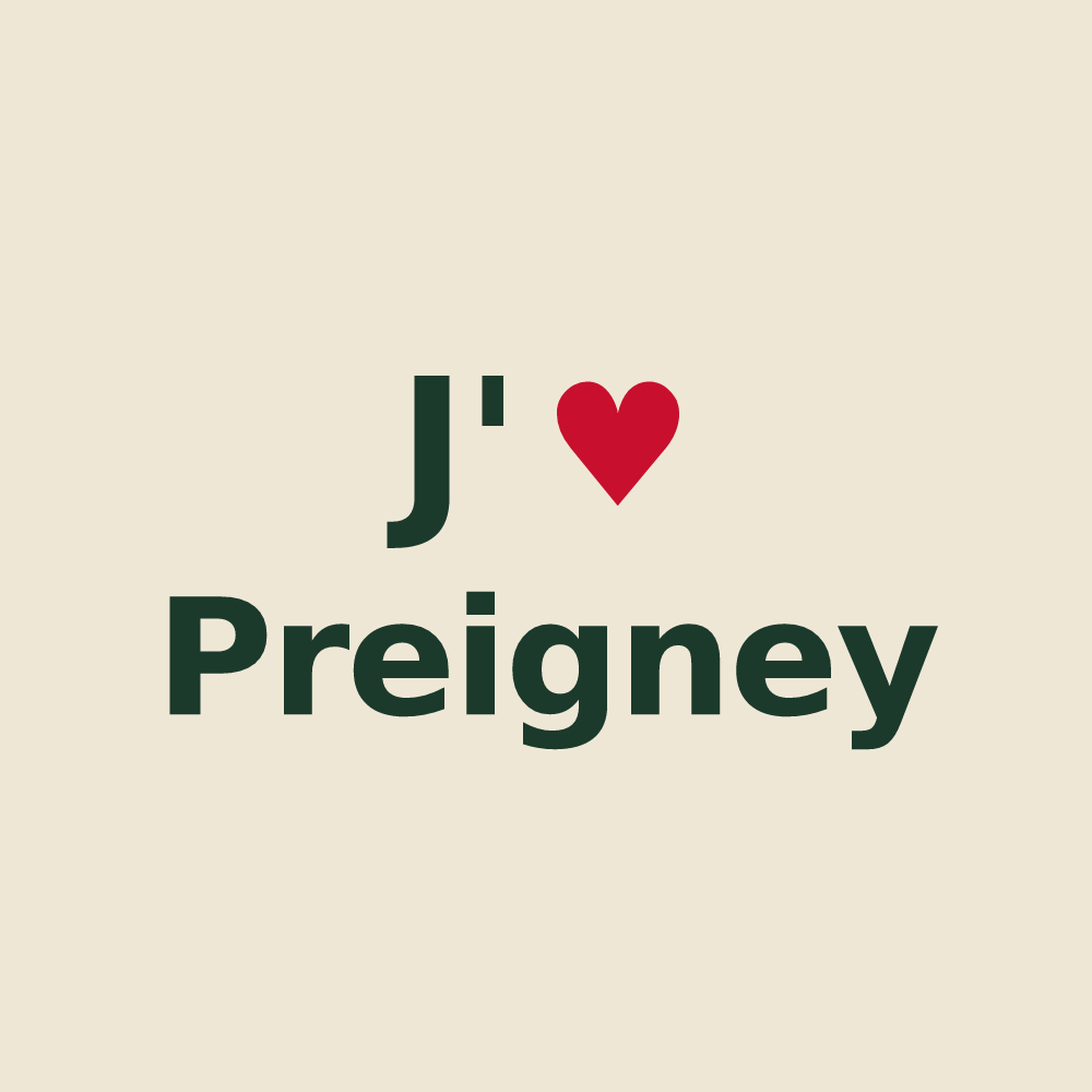 Tote bag personnalisé Preigney — design J'aime Preigney