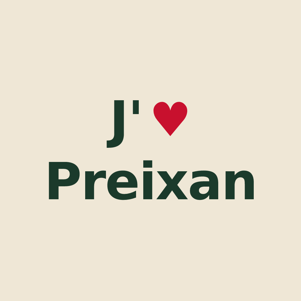 Tote bag personnalisé Preixan — design J'aime Preixan
