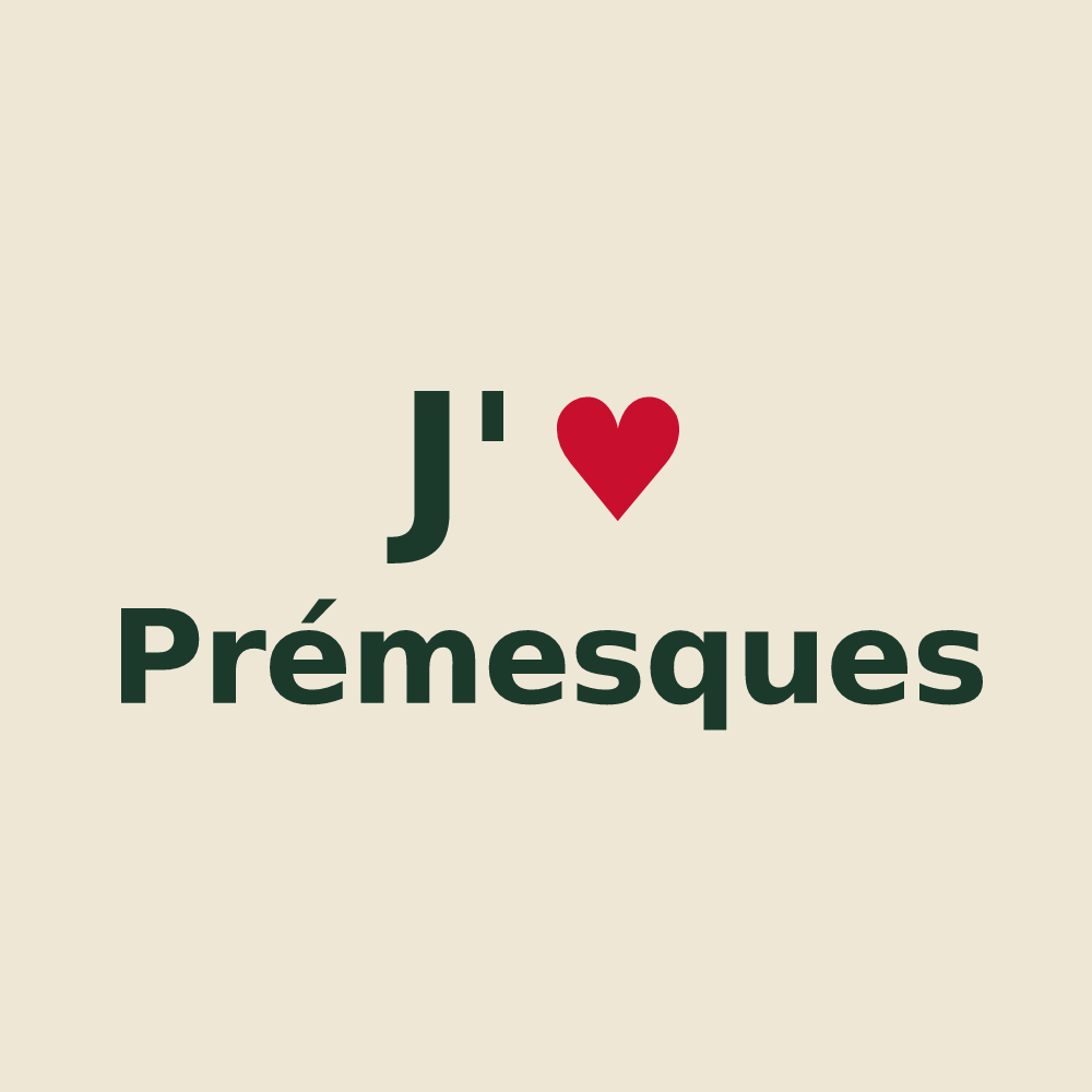 Tote bag personnalisé Prémesques — design « J'aime Prémesques » imprimé sur le tote bag