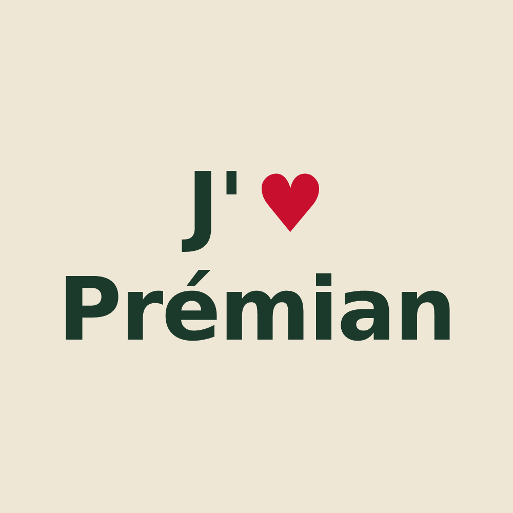Tote bag personnalisé Prémian — design J'aime Prémian