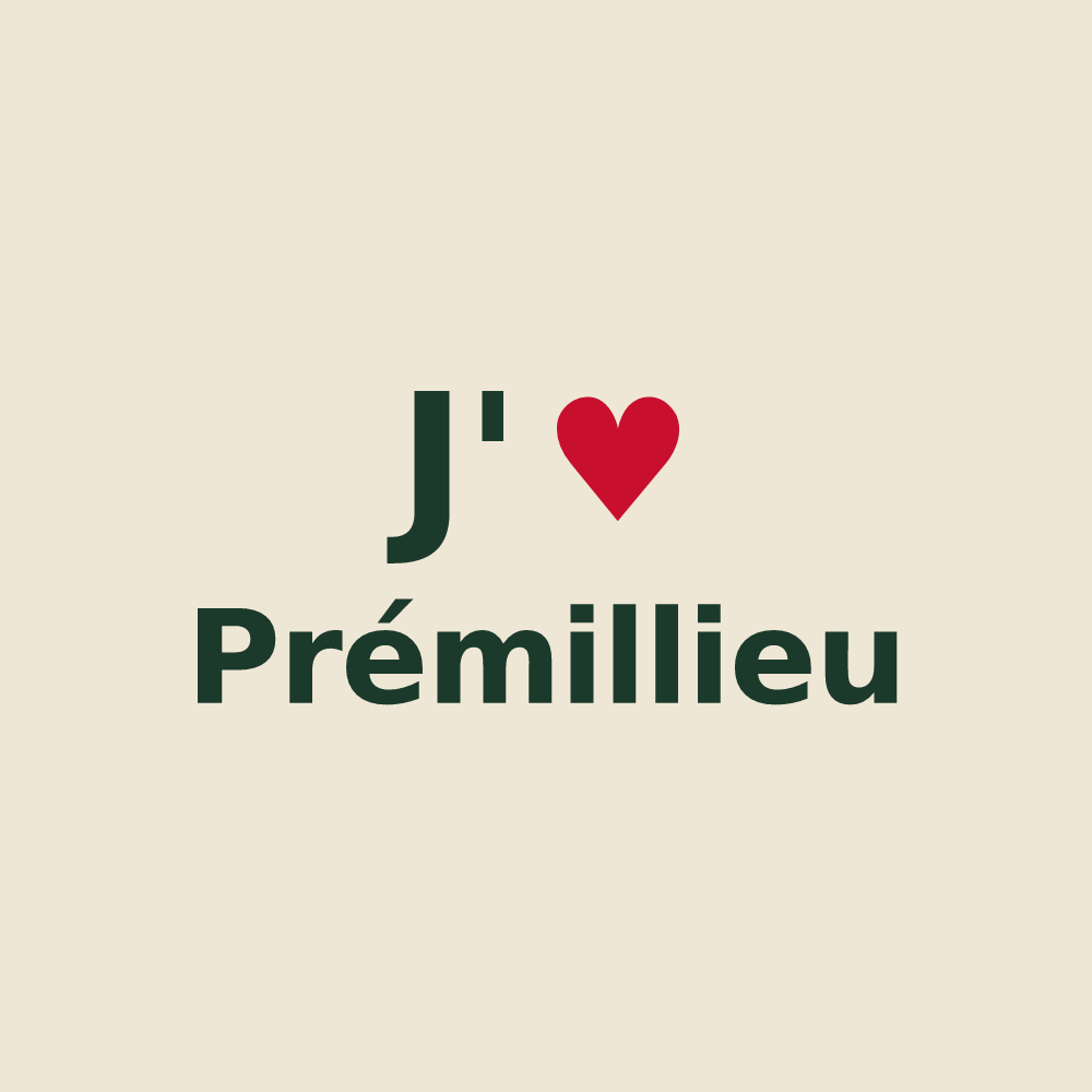 Tote bag personnalisé Prémillieu — design J'aime Prémillieu