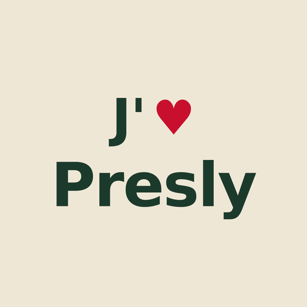 Tote bag personnalisé Presly — design J'aime Presly