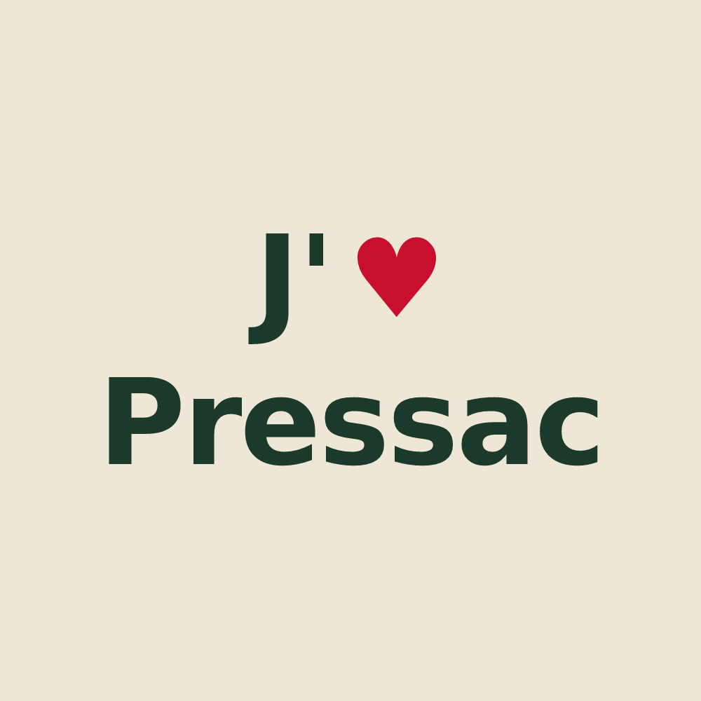 Tote bag personnalisé Pressac — design J'aime Pressac