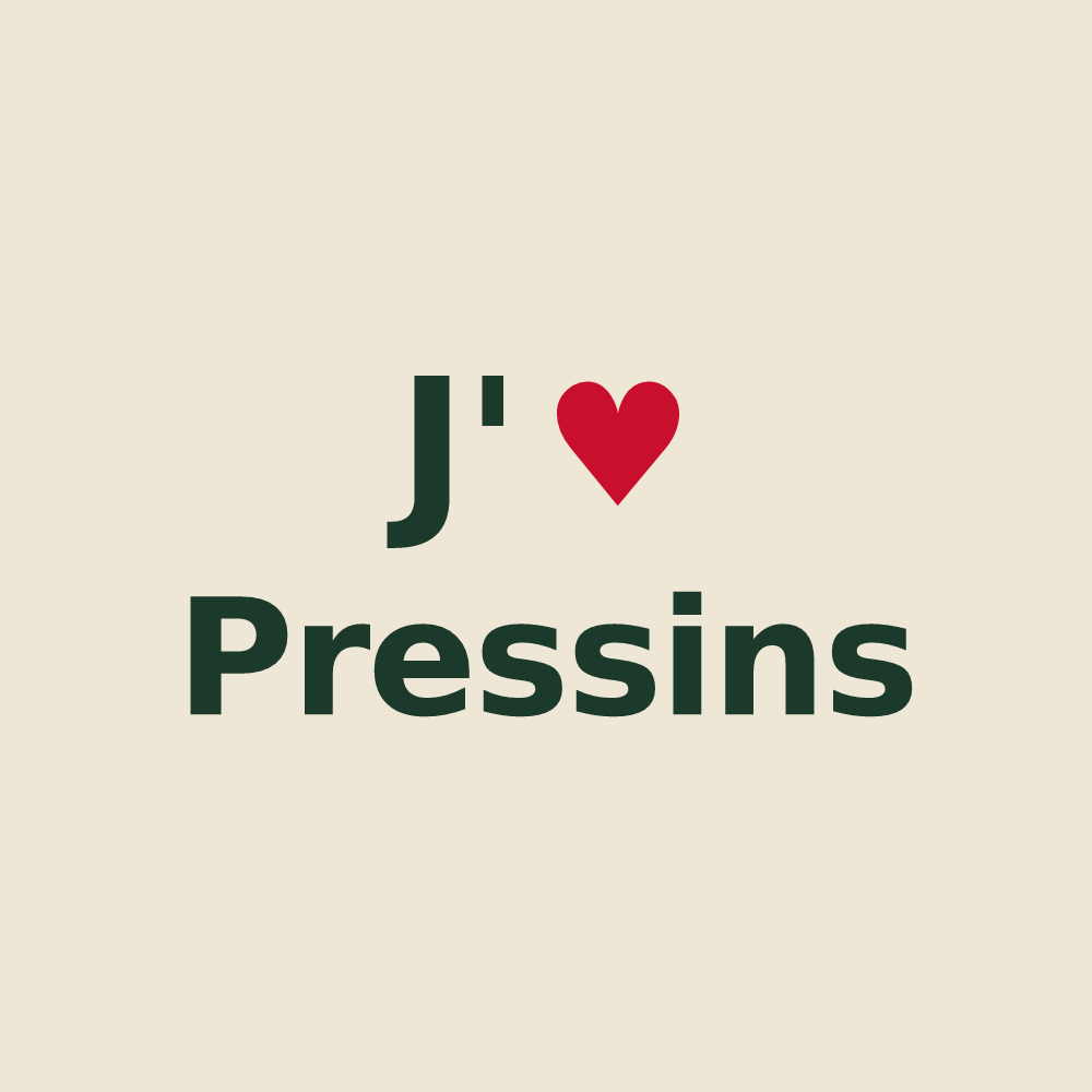 Tote bag personnalisé Pressins — design J'aime Pressins