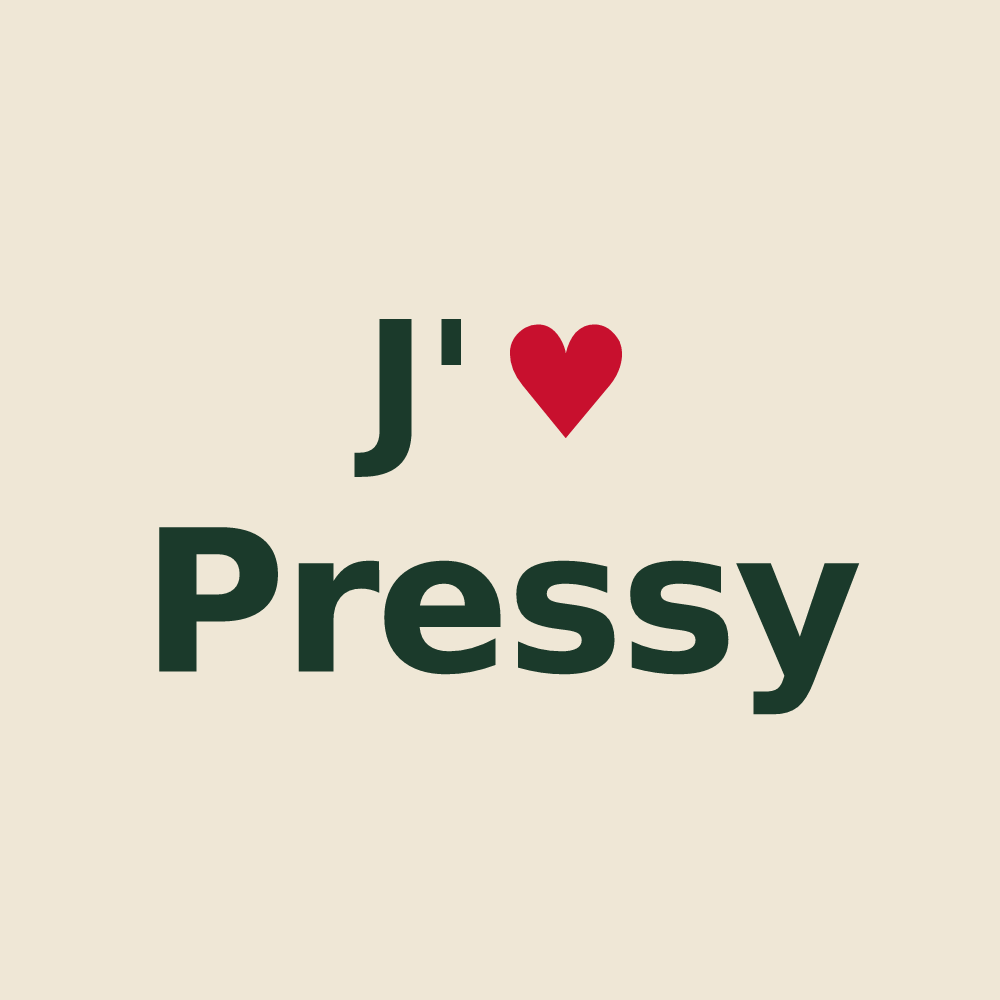 Tote bag personnalisé Pressy — design J'aime Pressy