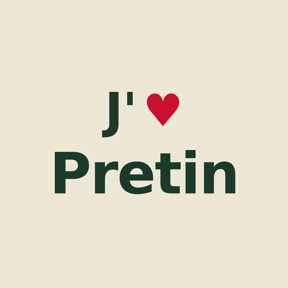Tote bag personnalisé Pretin — design J'aime Pretin