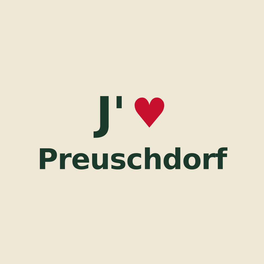 Tote bag personnalisé Preuschdorf — design J'aime Preuschdorf