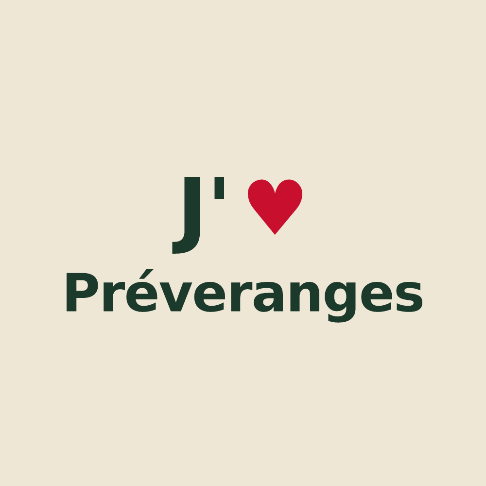 Tote bag personnalisé Préveranges — design J'aime Préveranges