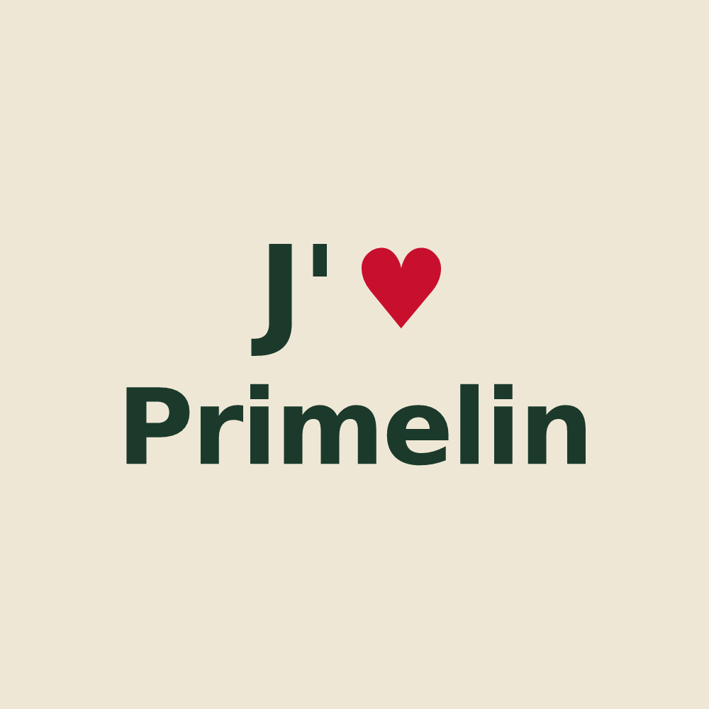 Tote bag personnalisé Primelin — design J'aime Primelin
