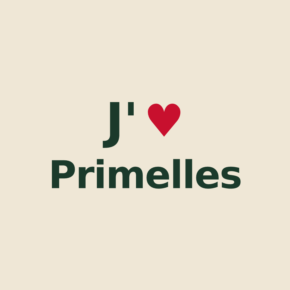 Tote bag personnalisé Primelles — design J'aime Primelles