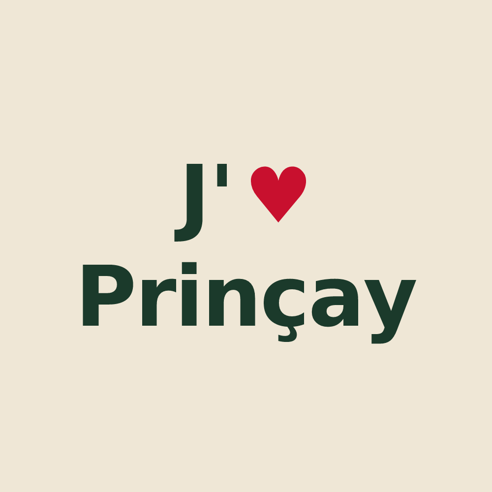 Tote bag personnalisé Prinçay — design J'aime Prinçay