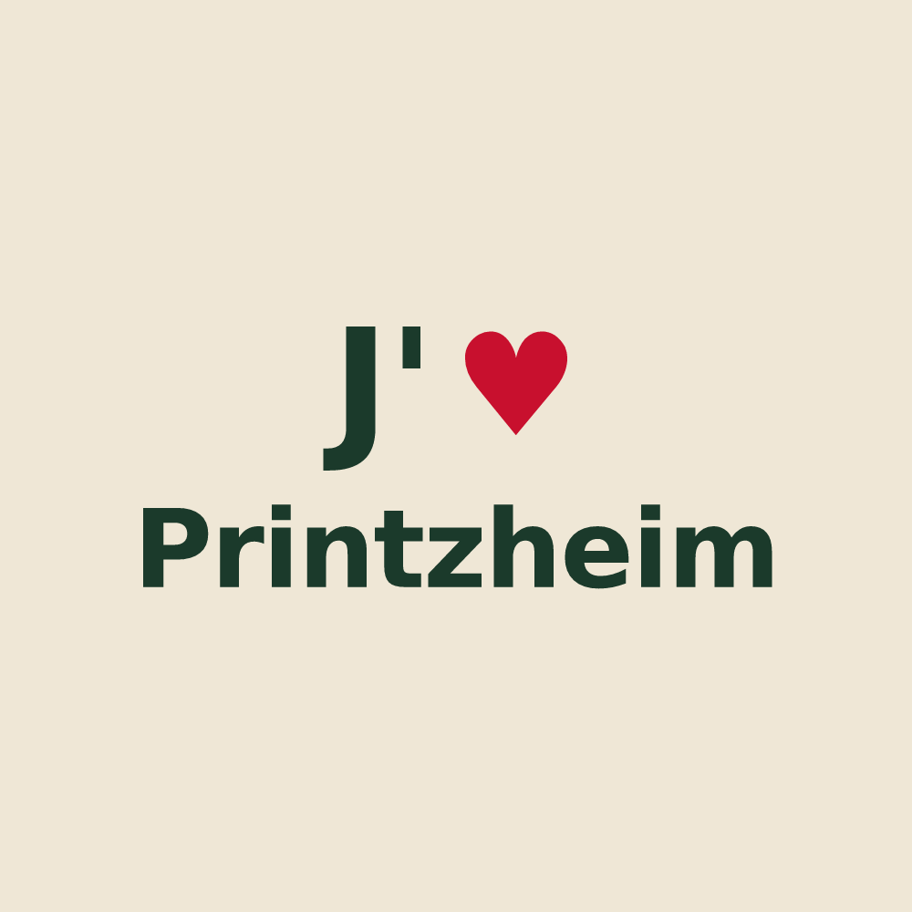 Tote bag personnalisé Printzheim — design J'aime Printzheim