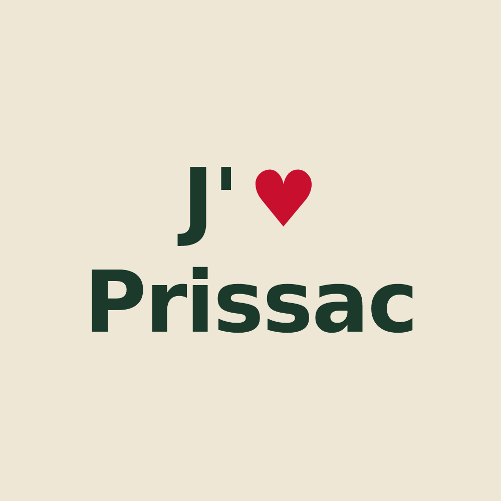 Tote bag personnalisé Prissac — design J'aime Prissac