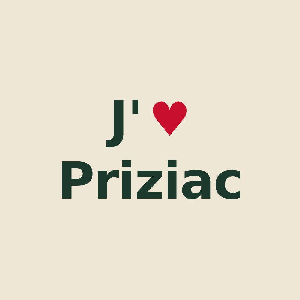 Tote bag personnalisé Priziac — design J'aime Priziac